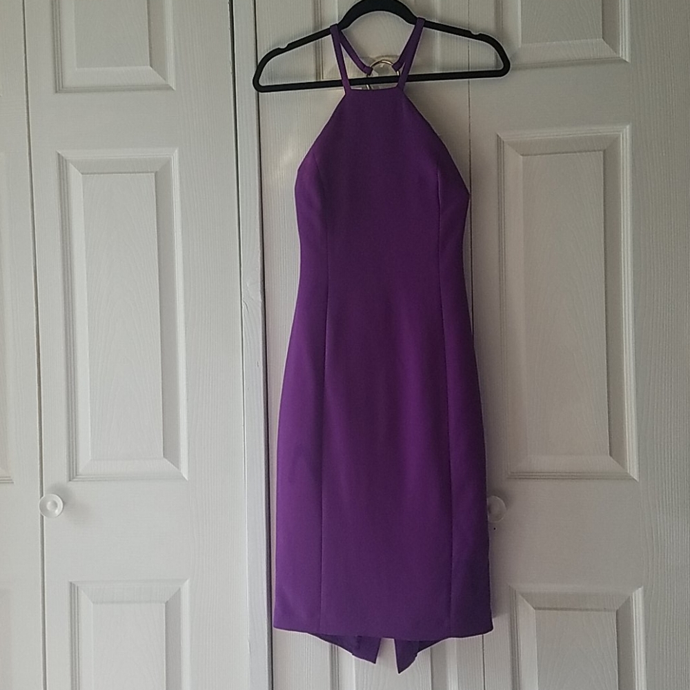 Calvin Klein backless purple dress